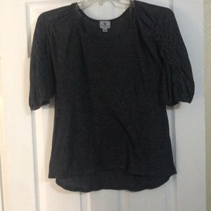 Worthington Gray top with braided shoulders